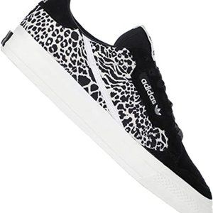 Adidas Leopard-Print Suede Court Sneakers